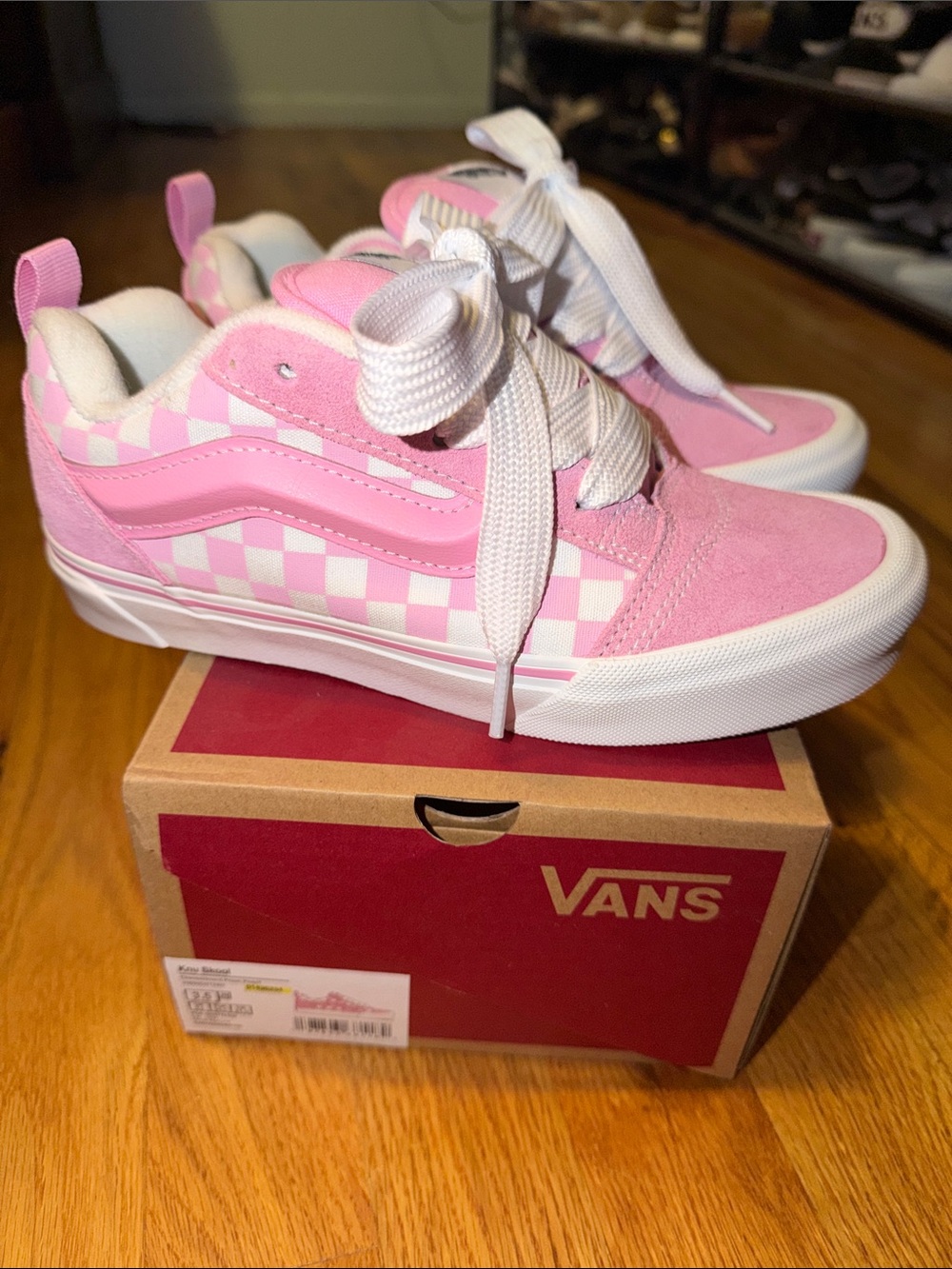 Vans Pink Checkerboard Old Skool Sneakers Size 3.5 BNWT
